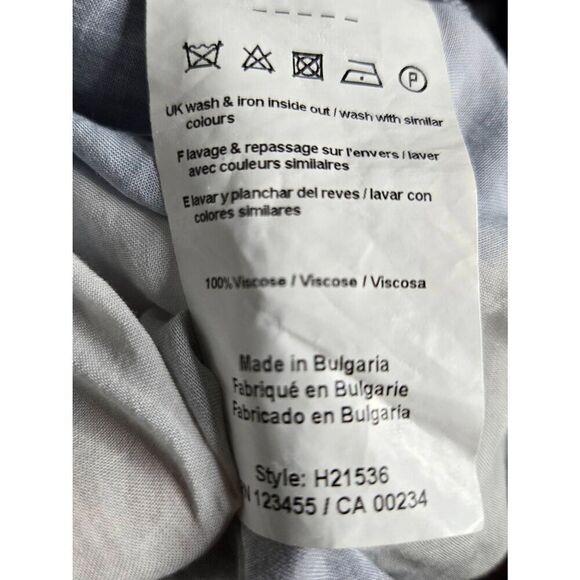 H Halston Blouse Size XS Stripe 3/4 Sleeve V-Neck Beach Vibes - Picture 7 of 7